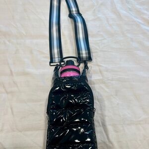 Wanderfull Glossy Black Crossbody Bag (water bottle NOT included)